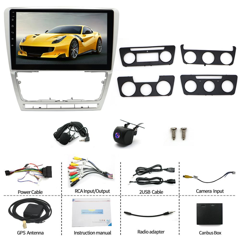 For 2004-2013 Skoda Octavia II Android 14 In-Car Navigation System 10-inch Built-in with CarPlay+Android Auto 2+32G
