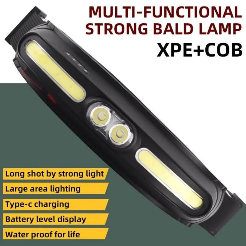 Cross border новый COB фара двойной источник света красный и белый уличный ходовой фонарь Type-C зарядка для езды на велосипеде ночная рыбалка светодиодная фара