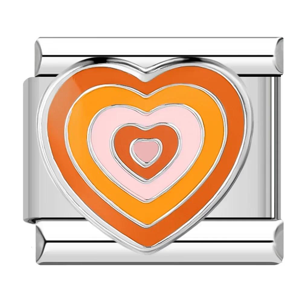 Hapiship Романтический Цвет Сердце Звезда Flwoer Тай Чи Итальянский Шарм Звенья Подходит 9 мм Браслет Из Нержавеющей Стали Ювелирные Изделия DIY Изготовление DJ597