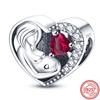 Оригинальный браслет-шарм Pantaro Authentic Fit DIY с цирконом из стерлинговой меди 925 пробы, ажурный, в форме сердца, «Бесконечная любовь», для мамы, с изысканными бусинами