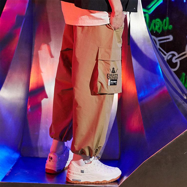 Li-Ning X Star Wars Fashion Series Тематический принт на шнурке семь четвертей Свободные вязаные спортивные штаны Мужские штаны цвета хаки AKQR115-3