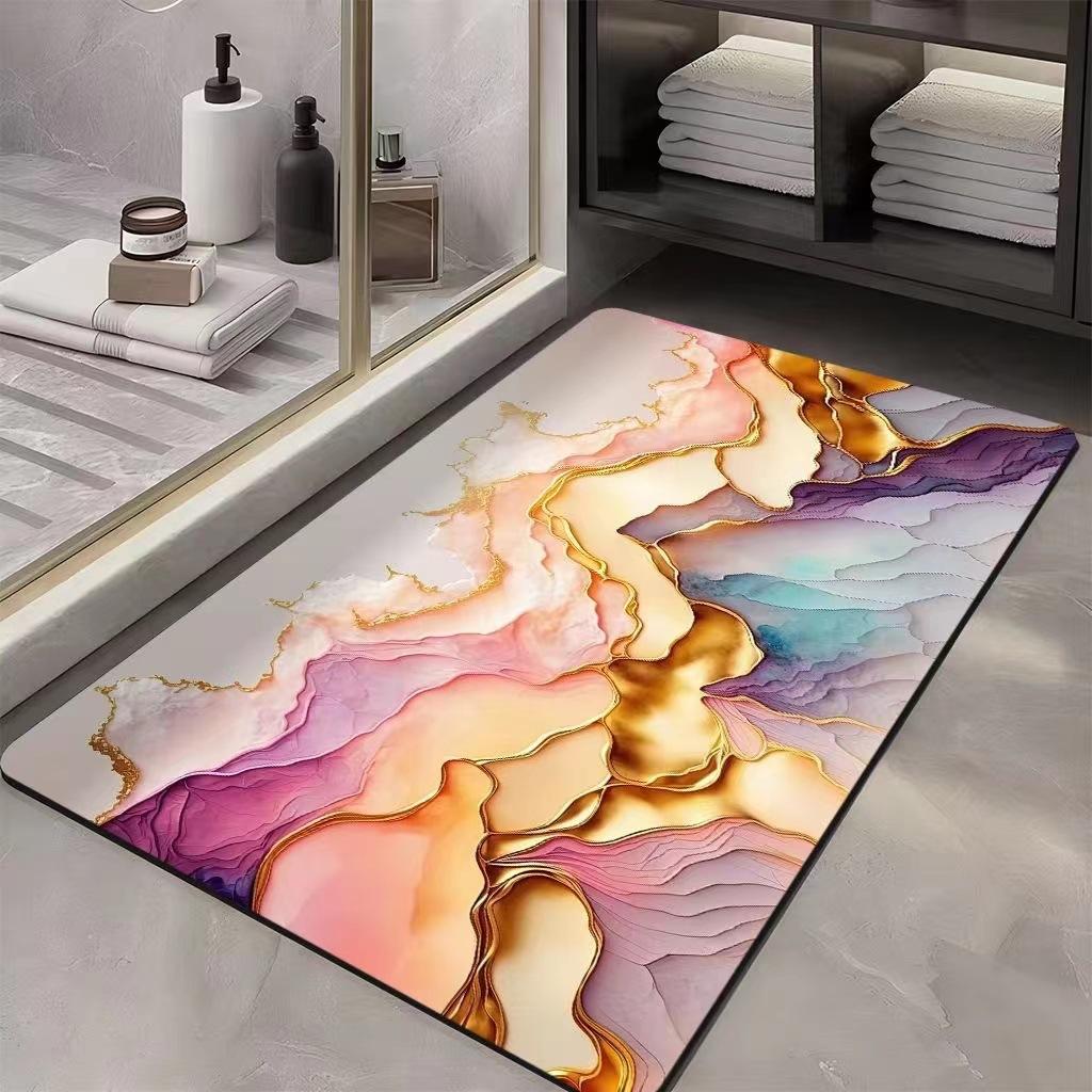 Light Luxury Marble Diatom Mud Mat Bathroom Toilet Toilet Into The Door Absorbent Non-slip Quick Dry Mat