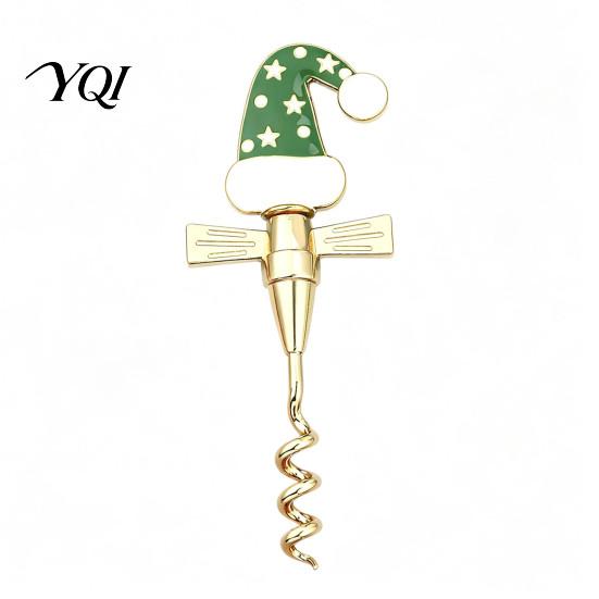 Ergonomic Wine Bottle Opener Zinc Alloy Christmas Opener, Enamel Hat/Gift/Bear/Dachshund Design, Holiday Party Bar Tool Double Wing Handle Corkscrew,