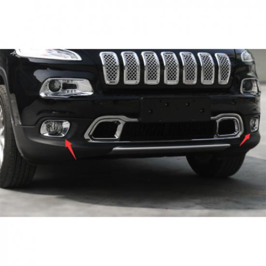 Для Jeep Cherokee 2014-2018 Хромированная накладка на рамку противотуманной фары переднего бампера Декор | Полированный хром | 1 год гарантии производителя | Клейкая основа | Китай
