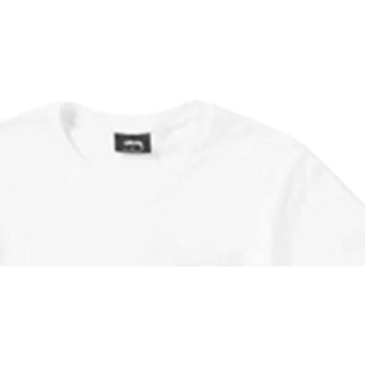 Stussy Вышитый логотип, короткий рукав, американская винтажная футболка, унисекс, топ, белый 1904268-02