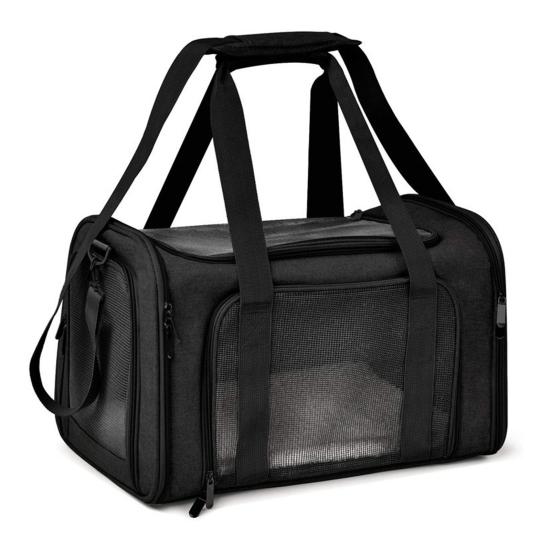 Soft-Sided Pet Carrier Portable Dog Car Seat with Cushion Collapsible Travel Puppy Carrier Bag for Small Medium Dogs Cats