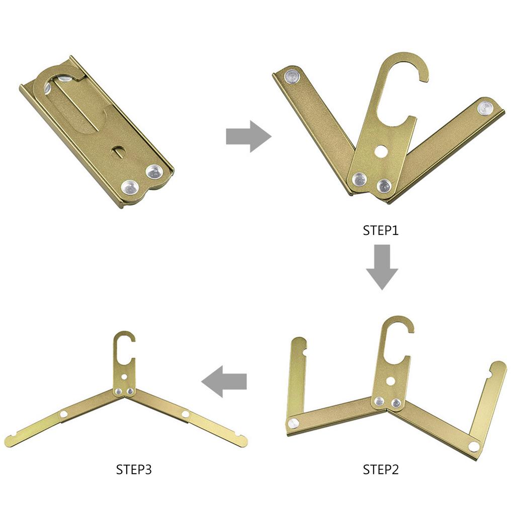 Multifunction Folding Aluminum Alloy Travel Hanger Portable Coat Hanger Clothes Hanger Travel Clothes Hanger for Outdoor