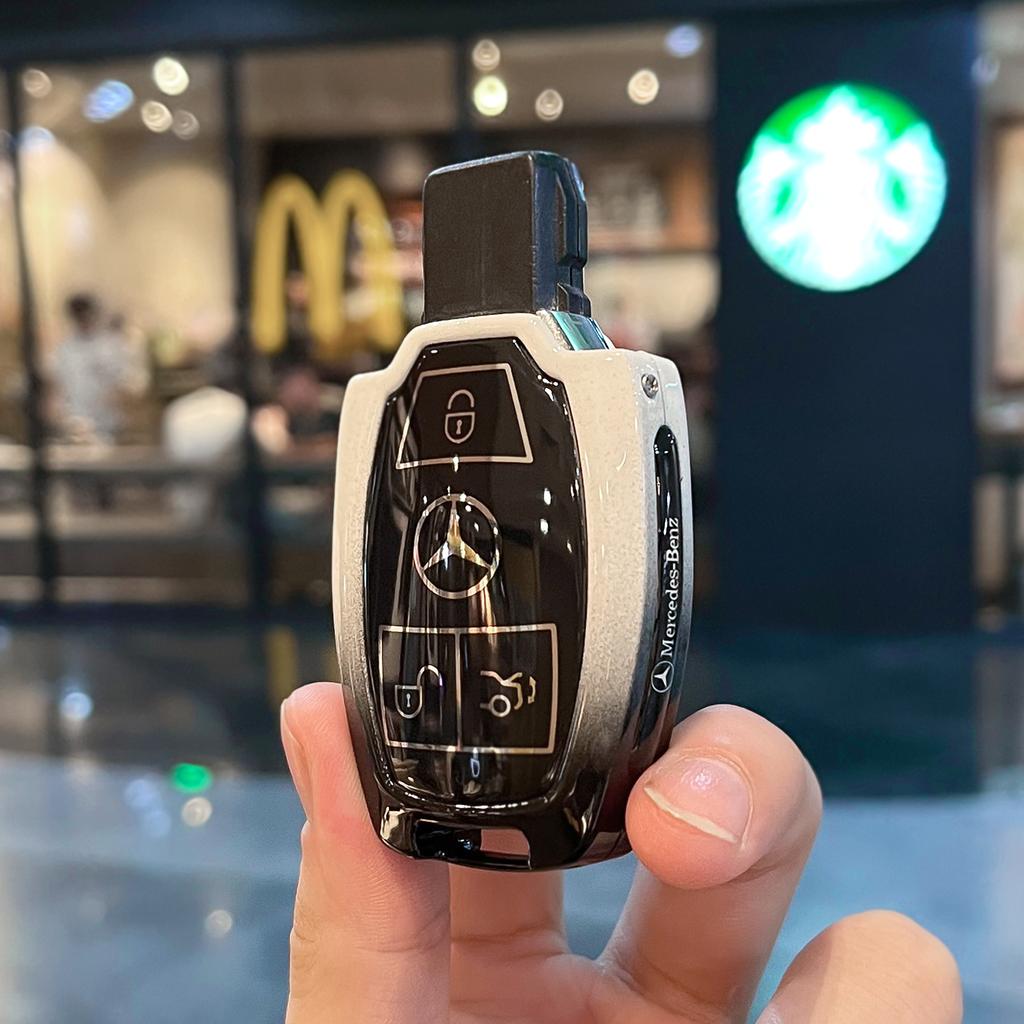 PZQ2   Car Key Bag Case Cover For Mercedes Benz 2023 2024 Glc300L Glc260L C260L C20 C Class Car Key Cover Suede Shell Protector Styling