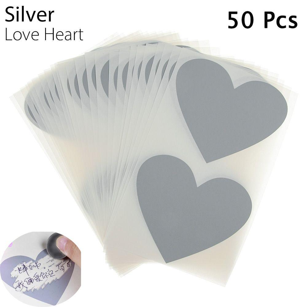 Love Heart Shape Scratch Card Sticker Scratch Coating Stickers Multifunctional Labels Self-adhesive
