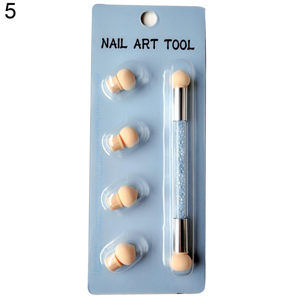 Puntos Nail Art Портативная моющаяся губка с двойной головкой, ручка для рисования, инструмент для нанесения точек
