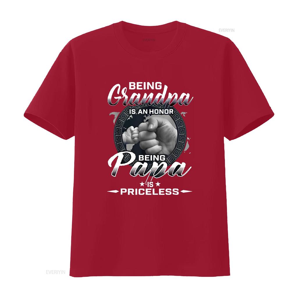 Being Grandpa is an Honor Papa Priceless Father T Shirt vintage Washed Versatile Casual homme Unisex Soft graphic