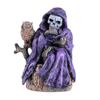Skeleton Skeleton Carrying Bell Ornaments Purple Clothed Resin Festival Ornaments Halloween