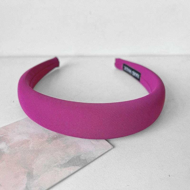 Spring Summer Sweet Solid Color Cloth Headband with Sponge Padding for Women Girls Daily Outdoor Hair Accssories