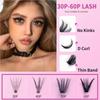 640PCS D Curl DIY Lash Clusters Set 30-60P Individual Lashes Mixed Tray Lashes Kit  At Home Makeup