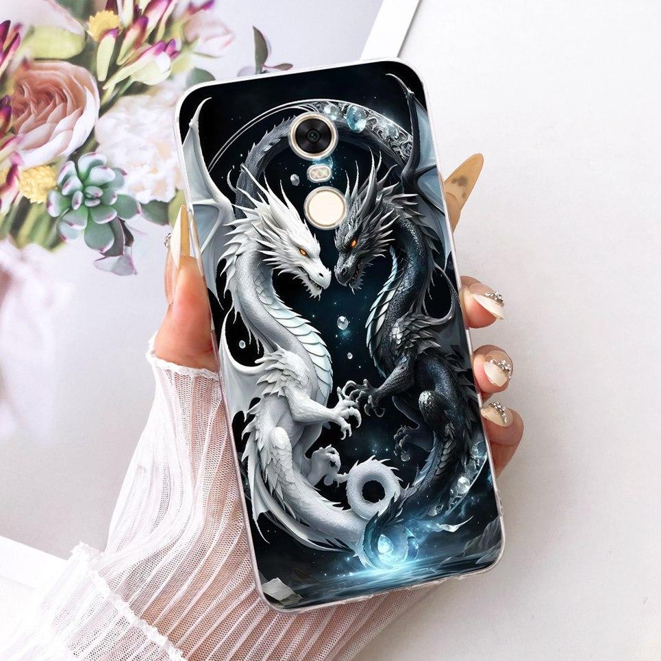 Чехол для телефона Xiaomi Redmi 5 Plus 5Plus Redmi5 с рисунком Китайский дракон Милый кот Мультяшный узор Мягкая прозрачная силиконовая задняя крышка