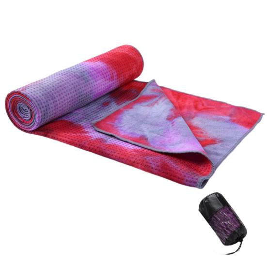 Yoga Towel Sweat Absorption Extra Soft Non-Slip Washable Non-Fading Superfine Fiber Workout Towel Yoga Mat with Anti-slip Grip Dots for Gym