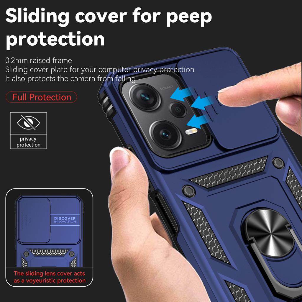 Чехол для Redmi Note 12 5G, чехол для Xiaomi Redmi Note 12 Fundas, слайд-объектив, кольцевой держатель для окон, защитный бампер Redmi Note 12 Pro