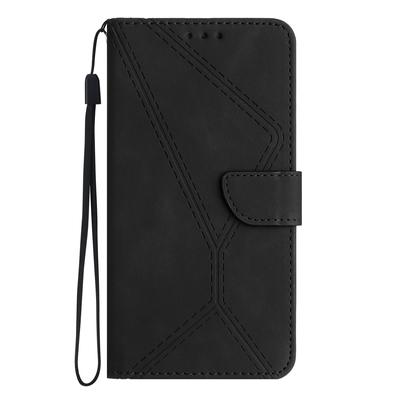 Для Infinix Smart 10 Чехол Кожаный на ощупь с тиснеными линиями из ПУ кожи Чехол-книжка для телефона