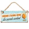 [A3796] - Turquoise 'Messages' Metal Plaque (When the Alcohol Comes In - the Secrets Come Out)- 30x13cm