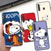 SM12 Cut Snoopy Black Sofe Case for iPhone 16 15 Plus 14 13 Pro 8 SE XR XS Max P30 Nova 5T Y5P Y6 Y7 Y8P Y9 Realme C30 C33 C31 VIVO Y36 V27