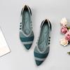 Women's Shoes Mesh Breathable Pointed Toe Flat Shoes Fashion Soft Bottom Knitted Shoes Female Casual Slip On Footwear Loafers