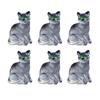 6Pcs Mini Resin Cats Glow-in-the-Dark Transparent Kitten Ornaments Miniature Cat Figurines for Fairy Garden Decor Micro Landscapes Crafts