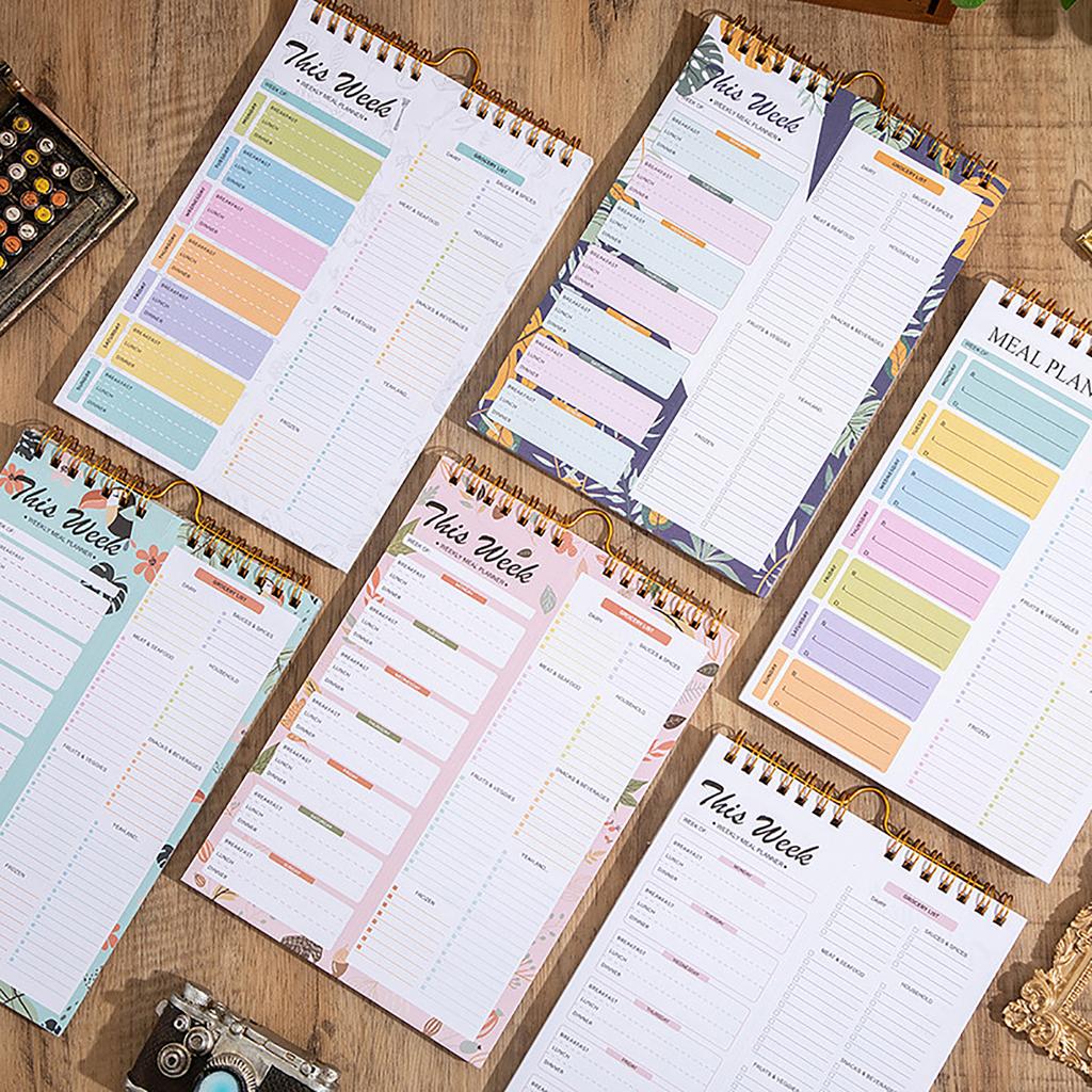 Self Discipline Recipe Daily And Weekly Planner Menu Organizer Spiral Tear Off Schedule Management Notebook