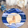 Floor Mat Living Room Rug Children's Crawling Play Area Mat Anime Carpet Door Mat Forest Fawn Round Rug
