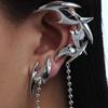 Hip Hop Gothic Punk  Earrings Alloy Eardrop Fashion Cyberpunk Ear Clip  Unisex