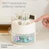360 Degree Rotating Pen Holder Desk Organizer Pencil Cup with 4 Compartments Art Supply Storage Box for Office Home