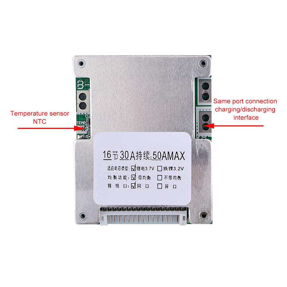 BMS 16S 60V 50A Lithium Battery Protection Board with Balance Charging Protection Board  for Electric Bike Scooter E-bike