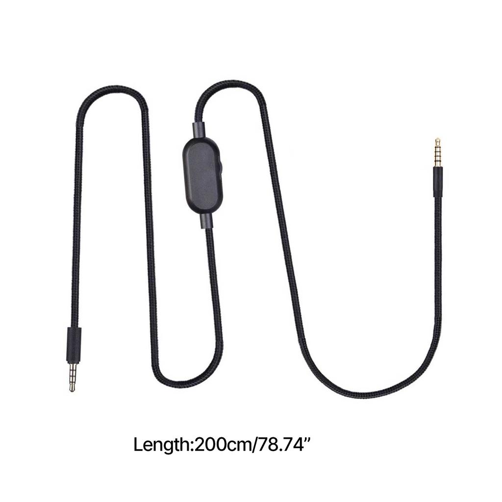 Braided 200cm Replacement Extension Cord Wire for GPRO X G233 G433 Headphone Cable with Inline Mute and Volume Control