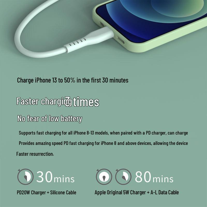 Сертифицированный MFi Ультрамягкий Силиконовый 1м Кабель Type-C для Быстрой Зарядки iPhone 14