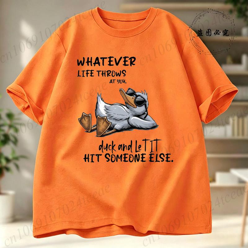 Summer Unisex Tshirt Casual Funny Whatever Life Throws At You Funny Sarcastic Print Unisex Oneck Top For Unisex Short Sleeve Male Tees