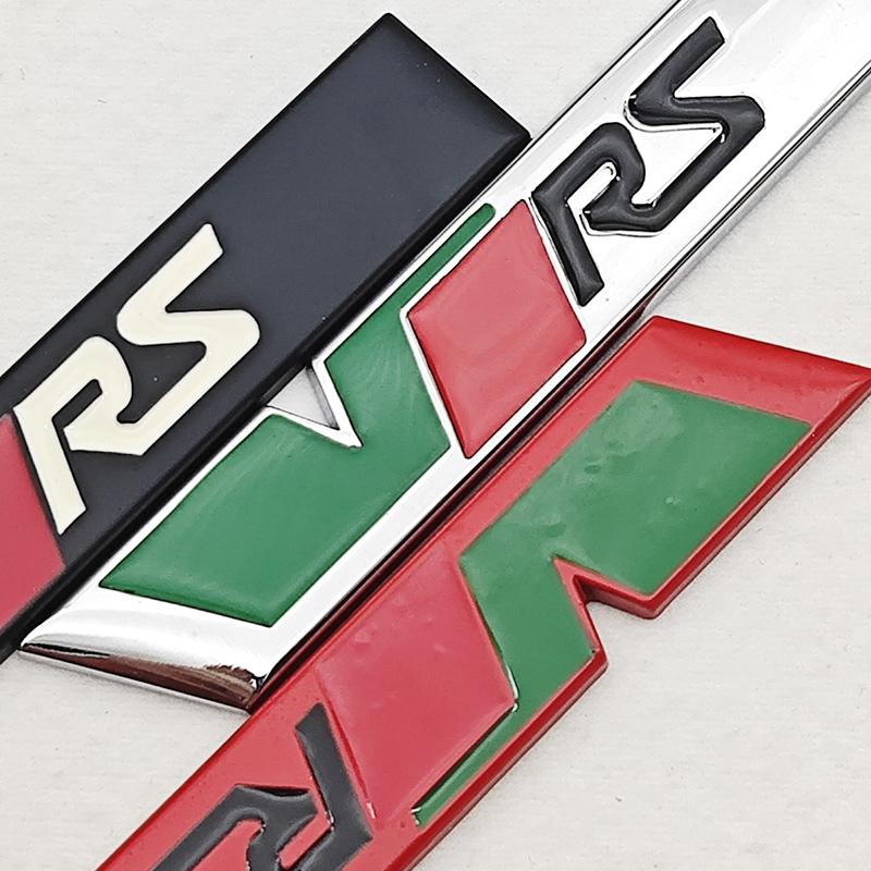 ABCDGG1 NEW 3D Metal Car Letters Logo VRS Front Grille Side Fender Trunk Badge Label For Skoda VRS Sticker Emblem Auto Accessories