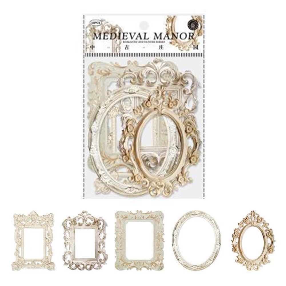 Hollow Embossed Photo Frame Material Paper Junk Journal Planner Scrapbooking Vintage Diy Craft Cardstock