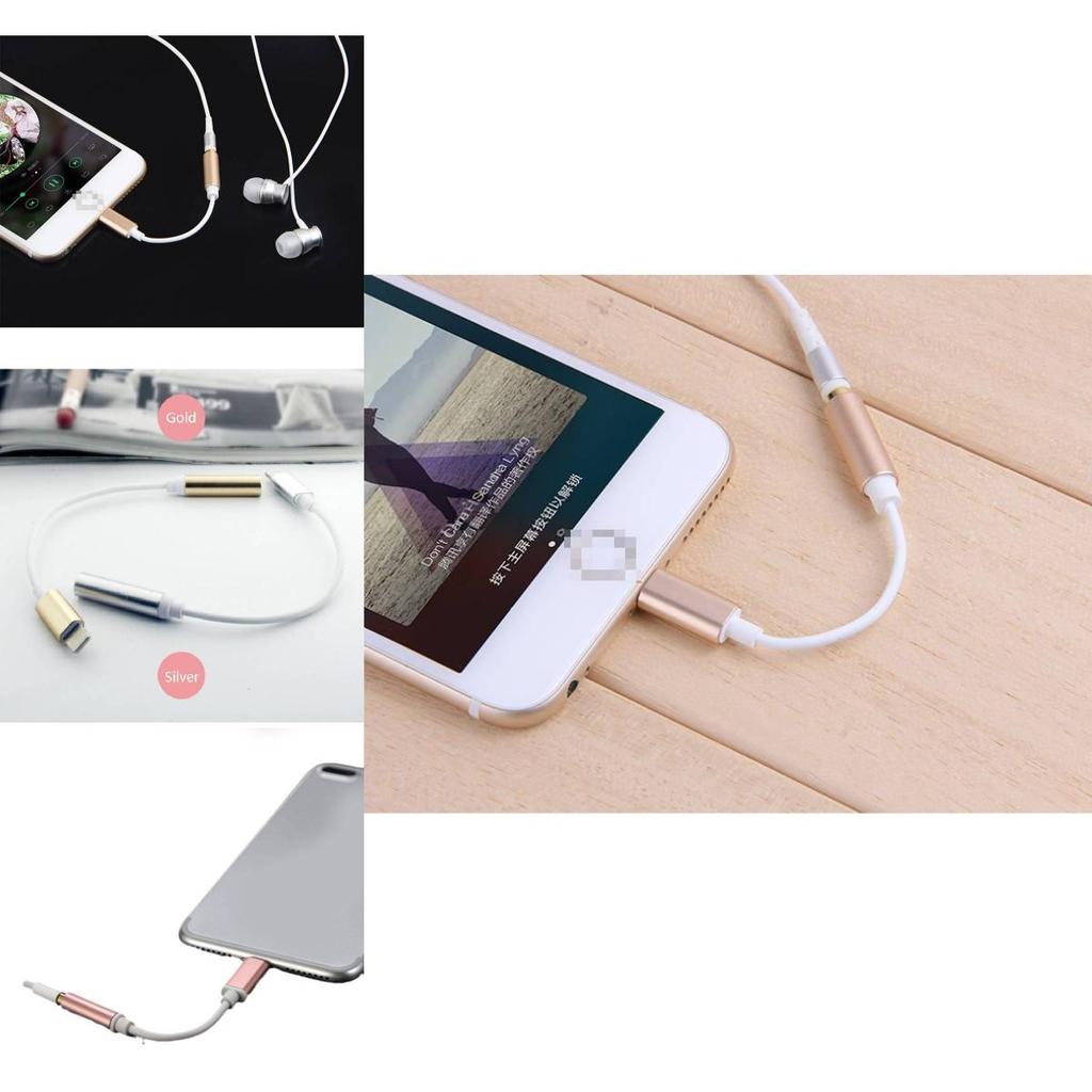 Аудиоадаптер Apple Iphone7 Lightning с золотистой, серебристой, розово-золотистой и черной отделкой для всех систем