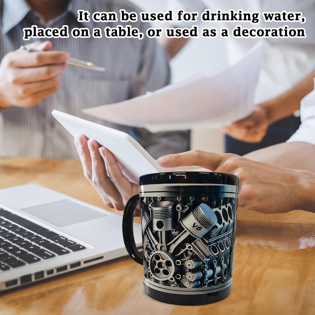 Personalized Stainless Steel Mug - V8 & V6 Engine Design, & Stylish, Perfect For Car Enthusiasts