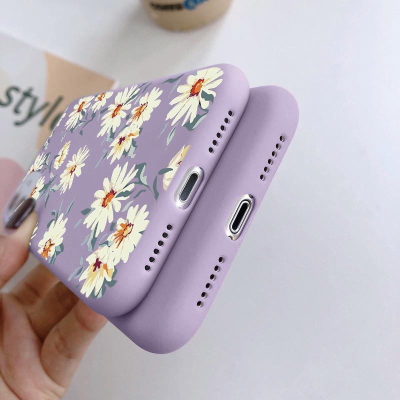 Мягкий силиконовый чехол с цветком для Samsung A55 A35 M35 S24 Xiaomi Redmi Note 13 Pro 14 Poco C65 iPhone Huawei Honor 200 70 Realme 9 Camera Противоударный чехол