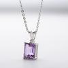 100 %925 Sterling Silver 7 *9mm Topaz Pendant Ladies Amethyst Stone Pendant Necklace For Women Anniversay Gifts Jewelry Wholesale