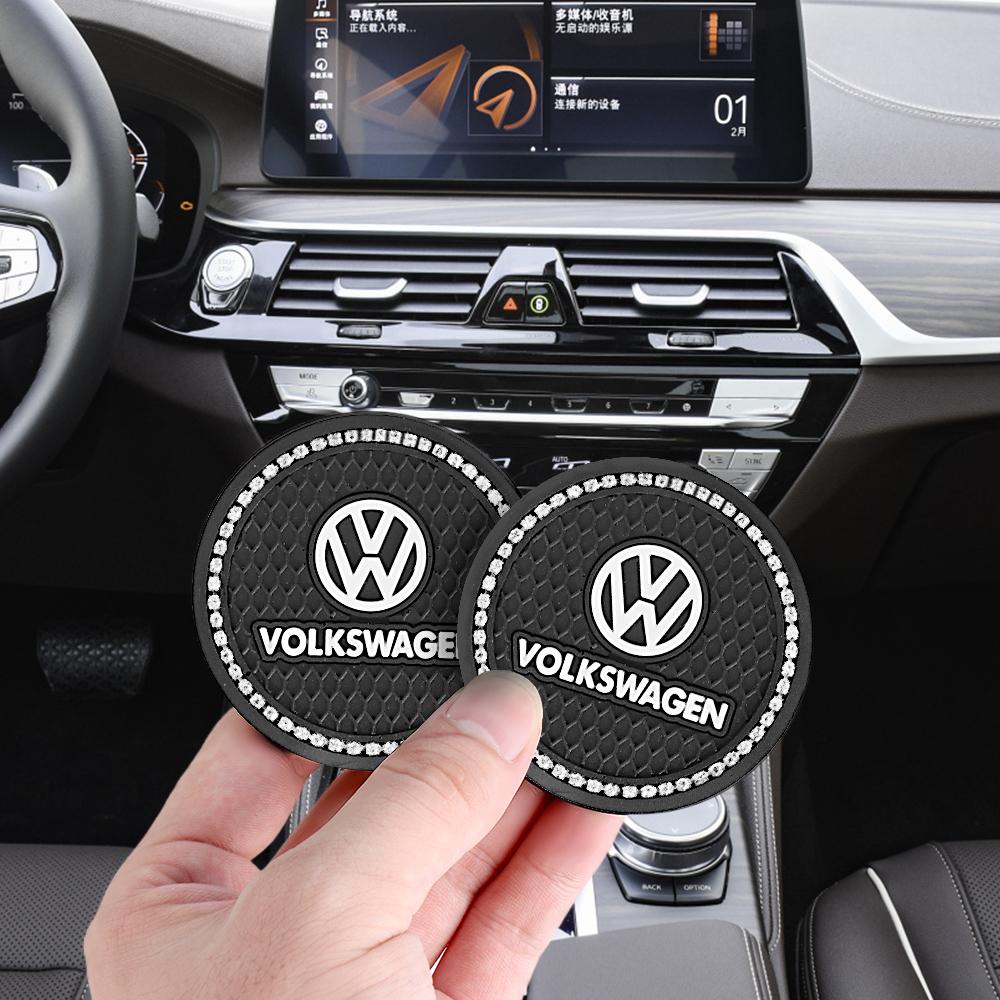 Car Accessories Water Cup Slot Non-Slip Mat Diamond Coaster for Volkswagen VW Golf 6 GTI RLine Passat Polo Jetta MK4 Touareg TSI zr4