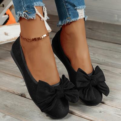 Внешняя торговля большой размер бант женские туфли-лодочки 2025 новые круглый носок мелкий вырез мягкая подошва плоская подошва женские летние туфли бабушки