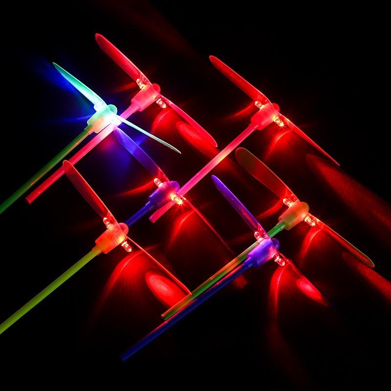 10 шт. Оригинальные пластиковые игрушки-пропеллеры «Стрекоза из бамбука», светящиеся, для детей, для использования на улице, Традиционные, Классические, Ностальгические игрушки, Летающие стрелы