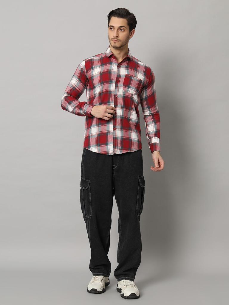 Bigreams Мужская фланелевая рубашка в клетку из 100% хлопка, окрашенная в пряжу, для рубашки с длинным рукавом