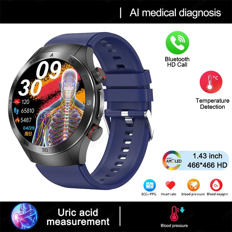 Bluetooth Call ECG+PPG New Smart Watch Mens Health Watch Heart Rate Watches IP68 Waterproof Fitness Tracker Smartwatch