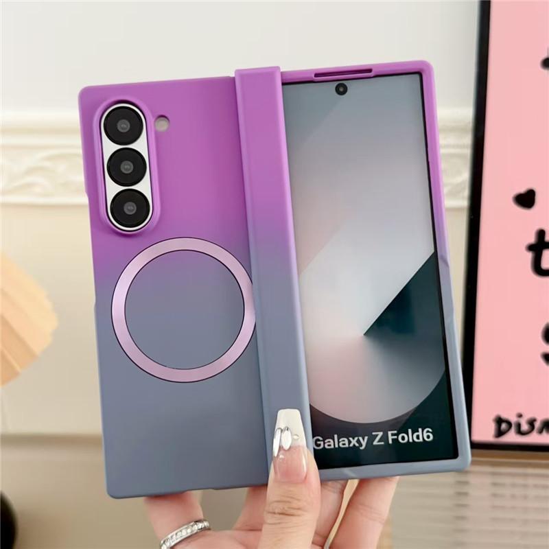 case for Samsung Z FOLD 7 6 5 4 3 Magnetic wireless charging protective cover gradient tough shell Shock Proof Anti-Fingerprint