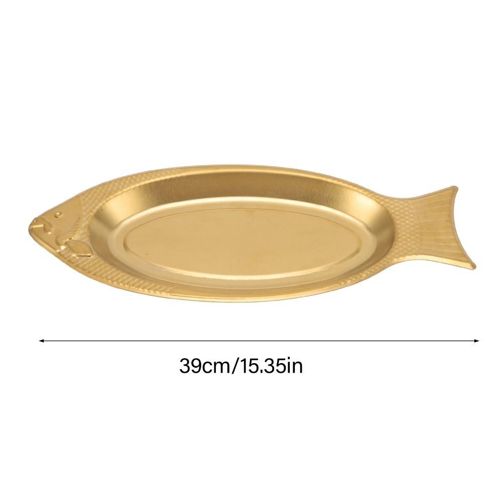 Stainless Steel Fish Shaped Plate Decorative Food Tray Kitchen Tools Appetizer Tray  Birthday Party