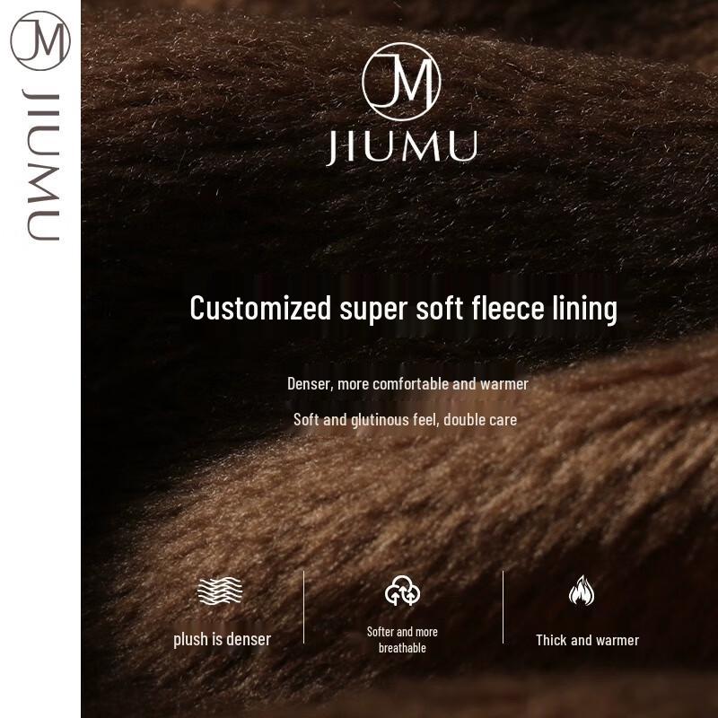 JIUMU Мужские зимние велосипедные перчатки с подкладкой, кожаные, для сенсорного экрана