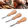3pcs Wooden Handle Edge Skiving Tool Wide Mouth Leathercraft Trimmer  Leather Crafting
