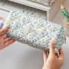 Polyester Pencil Case Large Capacity Storage Bag New Floral Quilted Pen Bag  Daily Stationery